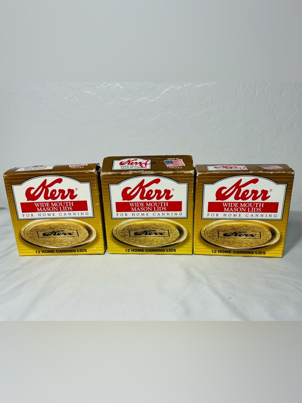 Vintage Kerr Wide Mouth Mason Jar Lids 36 Total NOS Made in USA Home Canning